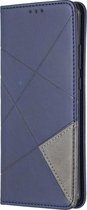 Huawei P40 Pro Hoesje - Mobigear - Rhombus Slim Serie - Kunstlederen Bookcase - Blauw - Hoesje Geschikt Voor Huawei P40 Pro