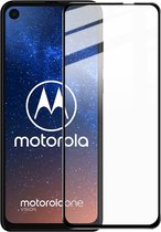 Mobigear Edge To Edge Gehard Glas Ultra-Clear Screenprotector voor Motorola One Vision - Zwart
