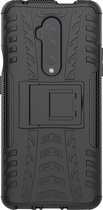 OnePlus 7T Pro Hoesje - Mobigear - Tire Serie - Hard Kunststof Backcover - Zwart - Hoesje Geschikt Voor OnePlus 7T Pro