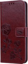 Mobigear Roses  Bookcase voor de Huawei Mate 20 Pro - Bruin