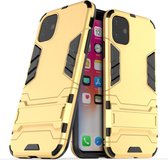 Apple iPhone 11 Hoesje - Mobigear - Armor Stand Serie - Hard Kunststof Backcover - Goud - Hoesje Geschikt Voor Apple iPhone 11