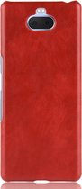 Sony Xperia 10 Hoesje - Mobigear - Excellent Serie - Hard Kunststof Backcover - Rood - Hoesje Geschikt Voor Sony Xperia 10