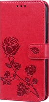 HONOR 20 Pro Hoesje - Mobigear - Flowers Serie - Kunstlederen Bookcase - Rood - Hoesje Geschikt Voor HONOR 20 Pro