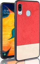 Samsung Galaxy A40 Hoesje - Mobigear - Two-Tone Serie - Hard Kunststof Backcover - Rood - Hoesje Geschikt Voor Samsung Galaxy A40