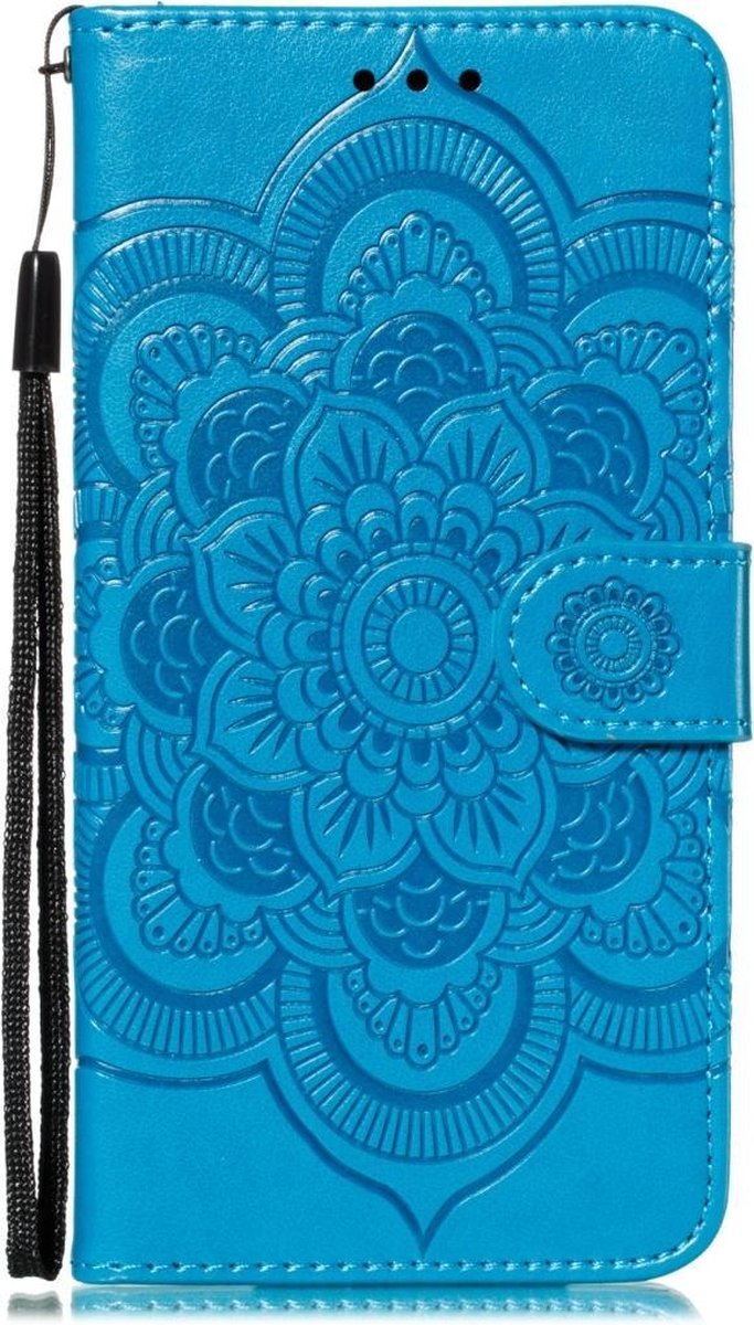 Mobigear Telefoonhoesje geschikt voor Apple iPhone 11 Hoesje | Mobigear Mandala Bookcase Portemonnee | Pasjeshouder voor 3 Pasjes | Telefoonhoesje voor Pinpas / OV Kaart / Rijbewijs - Blauw