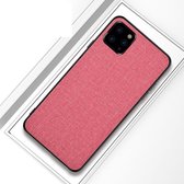Apple iPhone 11 Pro Hoesje - Mobigear - Fabric Serie - Hard Kunststof Backcover - Roze - Hoesje Geschikt Voor Apple iPhone 11 Pro