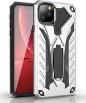 Apple iPhone 11 Pro Hoesje - Mobigear - Armor Stand Serie - Hard Kunststof Backcover - Zilver - Hoesje Geschikt Voor Apple iPhone 11 Pro