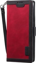 Huawei P40 Pro Hoesje - Mobigear - Two Tone Serie - Kunstlederen Bookcase - Rood - Hoesje Geschikt Voor Huawei P40 Pro