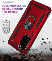 Huawei P40 Hoesje - Mobigear - Armor Ring Serie - Hard Kunststof Backcover - Grijs - Hoesje Geschikt Voor Huawei P40