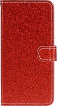 Mobigear Glitter Bookcase Hoesje - Geschikt voor Samsung Galaxy Note 20 - Rood