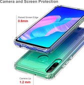 Huawei P40 Lite E Hoesje - Mobigear - Crystal Serie - Hard Kunststof Backcover - Transparant / Zwart - Hoesje Geschikt Voor Huawei P40 Lite E