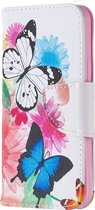 Apple iPhone 12 Mini Hoesje - Mobigear - Design Serie - Kunstlederen Bookcase - Butterfly - Hoesje Geschikt Voor Apple iPhone 12 Mini