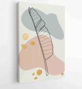 Botanical and gold abstract wall arts vector collection. 2 - Moderne schilderijen – Vertical – 1877836591 - 115*75 Vertical