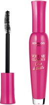Roze mascara tube en applicator, met 'Volume Glamour Coup de theatre' opdruk.