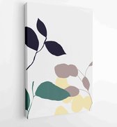 Botanical wall art vector set. Foliage line art drawing with abstract shape 4 - Moderne schilderijen – Vertical – 1912802962 - 50*40 Vertical