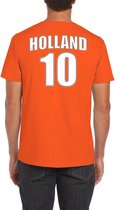 Oranje supporter t-shirt - rugnummer 10 - Holland / Nederland fan shirt / kleding voor heren XL