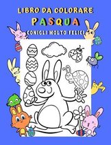 Libro da colorare Pasqua Conigli molto felici