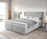 Boxspringbed Dream-Great microvezel zilvergrijs 160x200 met matras en topper