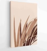 Botanical wall art vector set. Earth tone boho foliage line art drawing with abstract shape. 3 - Moderne schilderijen – Vertical – 1870947433 - 50*40 Vertical