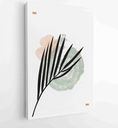 Botanical wall art vector set. Earth tone boho foliage line art drawing with abstract shape. 2 - Moderne schilderijen – Vertical – 1881805165 - 80*60 Vertical