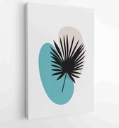 Botanical wall art vector set. Foliage line art drawing with abstract shape. 2 - Moderne schilderijen – Vertical – 1857714892 - 50*40 Vertical