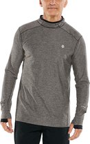 Coolibar - UV Sportshirt met capuchon voor heren - Longsleeve - Agility - Houtskool - maat XL