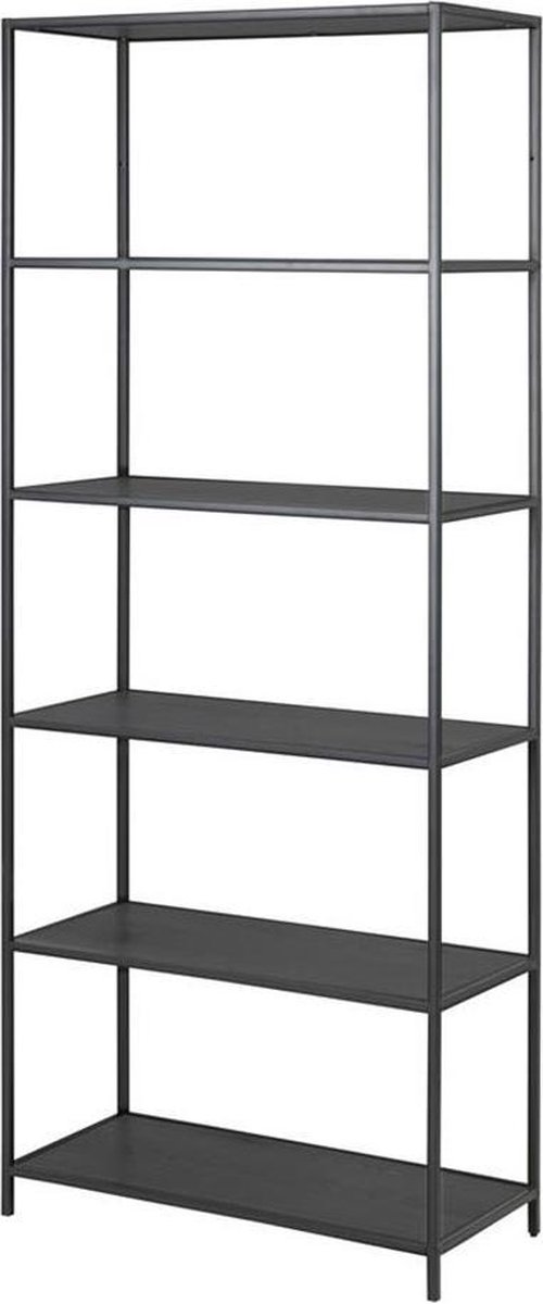 Lisomme Vic houten staande boekenkast zwart - 77 x 185 cm