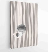 Black and white organic shape Art design for poster, print, cover, wallpaper, Minimal and natural wall art. 1 - Moderne schilderijen – Vertical – 1868903725 - 40-30 Vertical