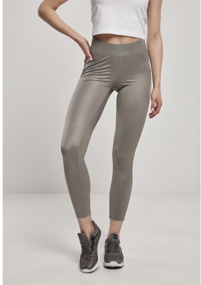 Urban Classics Damen Leggings Ladies Imitation L. Leggings Asphalt-XS Grijs