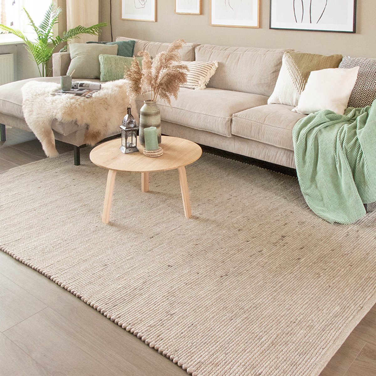 NATURL. Wollen vloerkleed - Wise Wit/Naturel | Heerlijk warm - 140x200cm