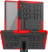 Rugged Kickstand Back Cover - Lenovo Tab P11 (Plus) Hoesje - Rood