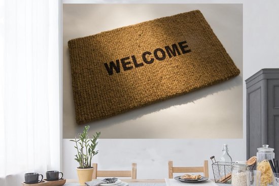 Sticker Muursticker Panneau de bienvenue - tapis - 160x120 cm - feuille adhésive autocollante - sticker mural repositionnable XXL /