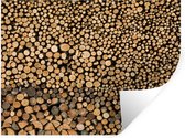Muurstickers - Sticker Folie - Honderden boomstammen liggen op en naast elkaar - 80x60 cm - Plakfolie - Muurstickers Kinderkamer - Zelfklevend Behang - Zelfklevend behangpapier - Stickerfolie