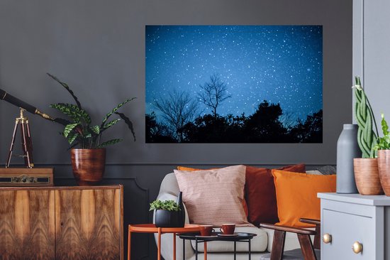 Sticker Muursticker Etoiles et planètes - Les étoiles s'illuminent - 120x80 cm - film adhésif autocollant - sticker mural repositionnable