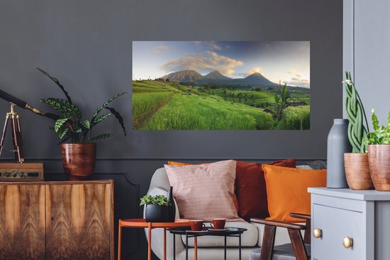 Sticker Muursticker Indonésie - Rizières à Bali - 120x60 cm - film adhésif autocollant - sticker mural repositionnable