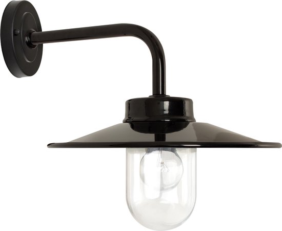 KS Verlichting wandlamp Vita Buitenlamp E27 Industrieel Glas Metaal Zwart