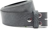 Dames riem met drukkers grijs 4 cm breed - Grijs - Riem zonder gesp - Echt Nerf leder - Taille: 110cm - Totale lengte riem: 125cm