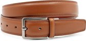 Mooie cognac  heren riem 3.5 cm breed - Cognac - Chique - Echt Leer - Taille: 100cm - Totale lengte riem: 115cm