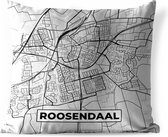 Sierkussen extérieur - Plan de la ville - Roosendaal - Grijs - Wit - 60x60 cm - Résistant aux intempéries