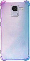 - ADEL Siliconen Back Cover Softcase Hoesje Geschikt voor Samsung Galaxy J6 (2018) - Kleurovergang Blauw Paars