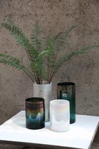 PTMD  dyana blauw olieglas vaas rond hoog s