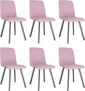 Medina Eetkamerstoelen 6 st fluweel roze
