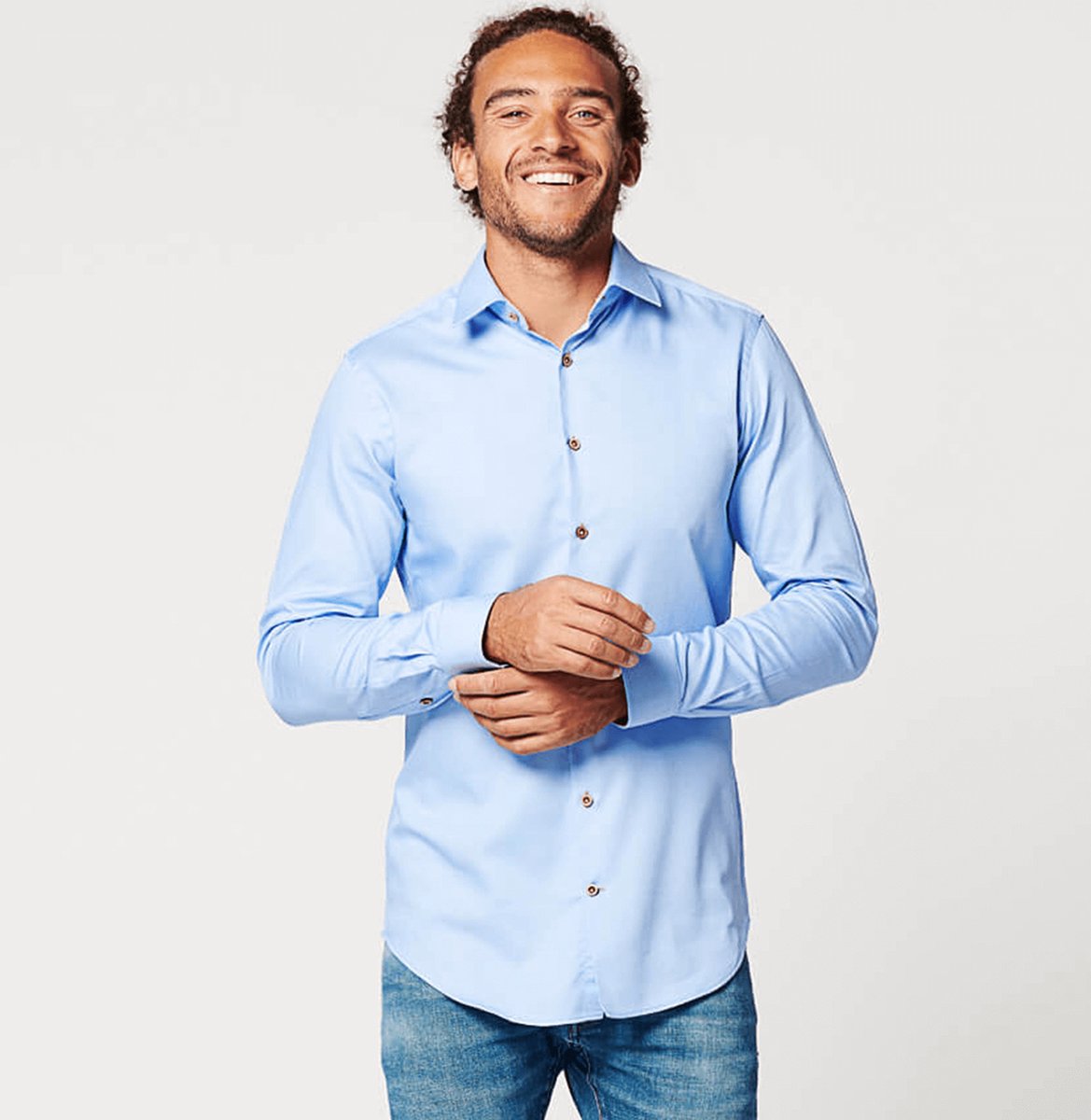 SKOT Fashion Duurzaam Overhemd Heren Circular Blue Contrast - blauw - Maat S