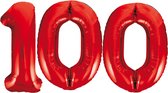 Rode cijfer ballon 100.