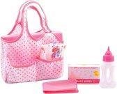 Sac à couches bébé rose avec accessoires