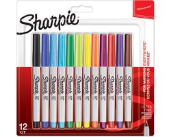 Sharpie permanente markers | Ultrafijne punt | Diverse kleuren | 12 stuks