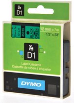 DYMO originele D1 labels | Zwarte Tekst op Groen Label | 12 mm x 7 m | zelfklevende etiketten voor de LabelManager labelprinter | gemaakt in Europa