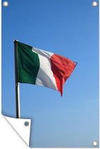 Muurdecoratie Italiaanse vlag in een lichtblauwe lucht - 120x180 cm - Tuinposter - Tuindoek - Buitenposter