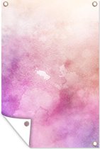 Affiche jardin - Toile Posters de jardin extérieur - Aquarelle - Vieux rose - Teinté - 80x120 cm - Jardin