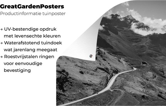 Décoration murale Bolivia - Route - Zwart - Wit - 180x120 cm - Poster jardin - Toile jardin - Poster extérieur